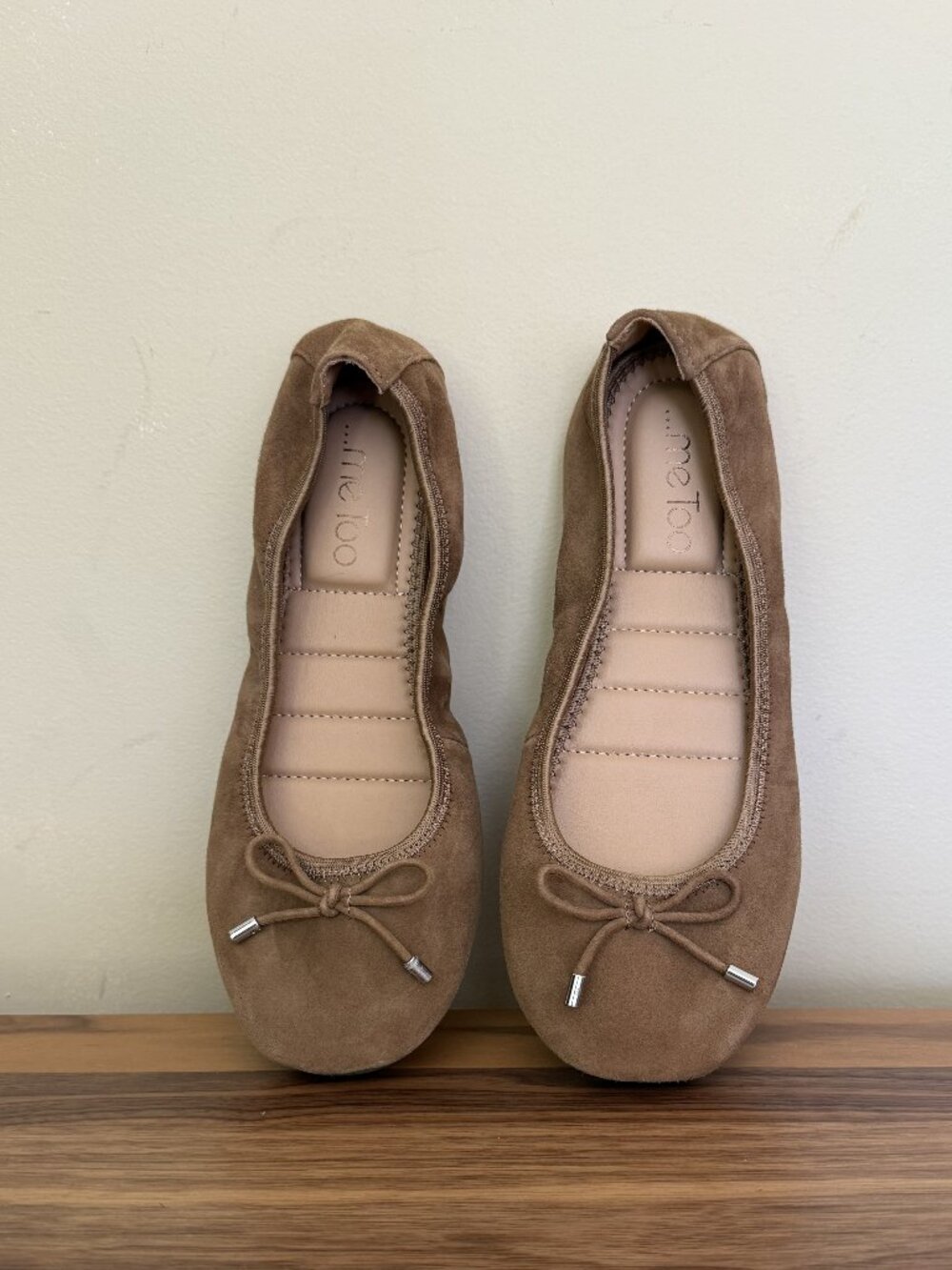 Me Too Halle suede Leather Ballet Flat 9 WIDE NWOT/EUC